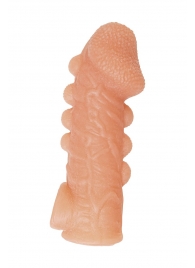 Телесная закрытая насадка с шишечками Cock Sleeve Size S - 13,8 см. - KOKOS - в Улан-Удэ купить с доставкой