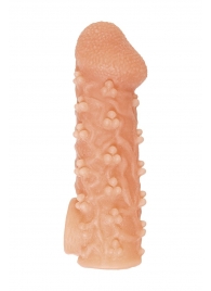 Телесная закрытая насадка с пучками шишечек Cock Sleeve Size L - 17,6 см. - KOKOS - в Улан-Удэ купить с доставкой