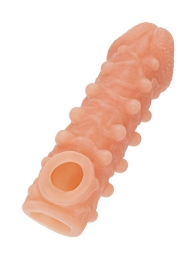 Телесная закрытая насадка с шариками Cock Sleeve Size L - 17,6 см. - KOKOS - в Улан-Удэ купить с доставкой