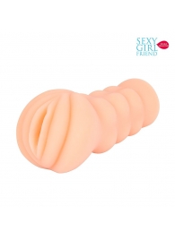Телесный мастурбатор-вагина с комплектом эрекционных колец - Bior toys - в Улан-Удэ купить с доставкой