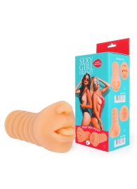 Телесный мастурбатор-ротик с высунутым язычком - Bior toys - в Улан-Удэ купить с доставкой