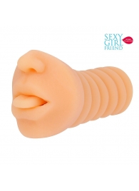 Телесный мастурбатор-ротик с высунутым язычком - Bior toys - в Улан-Удэ купить с доставкой