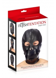 Маска-шлем с прорезями для глаз и регулируемым кляпом - Fetish Tentation - купить с доставкой в Улан-Удэ