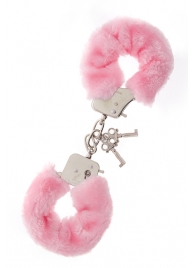 Металлические наручники с розовой меховой опушкой METAL HANDCUFF WITH PLUSH PINK - Dream Toys - купить с доставкой в Улан-Удэ