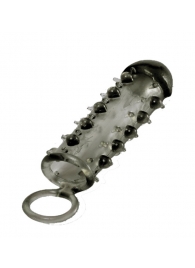 Дымчатая стимулирующая насадка с закрытой головкой SAMURAI PENIS SLEEVE BLACK - 14,5 см. - NMC - в Улан-Удэ купить с доставкой