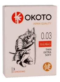 Тонкие презервативы OKOTO Thin Extra Soft - 3 шт. - Sitabella - купить с доставкой в Улан-Удэ