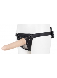 Пустотелый страпон Harness CLASSIC с бандажом - 19,5 см. - LOVETOY (А-Полимер) - купить с доставкой в Улан-Удэ
