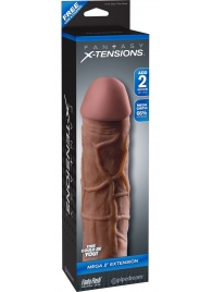 Коричневая насадка Mega 2  Extension - 20,3 см. - Pipedream - в Улан-Удэ купить с доставкой