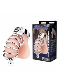 Серебристая клетка для члена Urethral Play Cage - BlueLine - купить с доставкой в Улан-Удэ