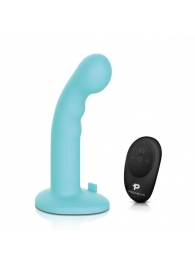 Голубая изогнутая насадка 6in Remote Control Ripple P-Spot G-Spot на черных трусиках - 16 см. - Pegasus - купить с доставкой в Улан-Удэ