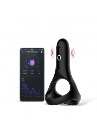 Черное виброкольцо Magic Motion Rise с подхватом мошонки - Magic Motion - в Улан-Удэ купить с доставкой