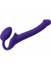 Фиолетовый безремневой страпон Silicone Bendable Strap-On - size S - Strap-on-me - купить с доставкой в Улан-Удэ