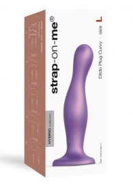 Фиолетовая насадка Strap-On-Me Dildo Plug Curvy size L - Strap-on-me - купить с доставкой в Улан-Удэ