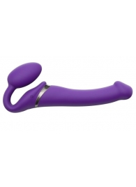 Фиолетовый безремневой вибрострапон Vibrating Bendable Strap-On - size L - Strap-on-me - купить с доставкой в Улан-Удэ