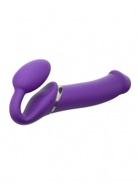 Фиолетовый безремневой вибрострапон Silicone Bendable Strap-On - size XL - Strap-on-me - купить с доставкой в Улан-Удэ