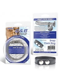 Кольцо на пенис SNAP COCK RING из искусственной кожи на клепках - BlueLine - в Улан-Удэ купить с доставкой