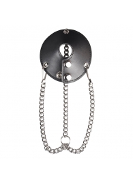 Утяжка для мошонки из искусственной кожи с цепочками PARACHUTE BALL STRETCHER - BlueLine - купить с доставкой в Улан-Удэ