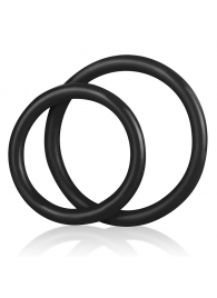 Набор из двух черных силиконовых колец разного диаметра SILICONE COCK RING SET - BlueLine - в Улан-Удэ купить с доставкой
