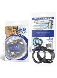 Двойное кольцо выносливости на пенис DUAL STAMINA RING - BlueLine - в Улан-Удэ купить с доставкой