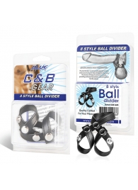 Разделитель мошонки из искусственной кожи на клепках 8 STYLE BALL DIVIDER - BlueLine - купить с доставкой в Улан-Удэ