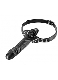 Черный кляп-фаллоимитатор Double Penis Gag - Fetish Tentation - купить с доставкой в Улан-Удэ