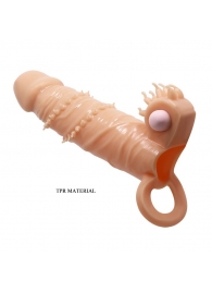 Телесная удлиняющая вибронасадка Penis Sleeve Connor - 17 см. - Baile - в Улан-Удэ купить с доставкой