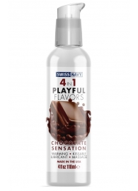 Массажный гель 4-в-1 Chocolate Sensation с ароматом шоколада - 118 мл. - Swiss navy - купить с доставкой в Улан-Удэ