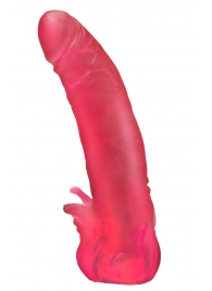 Розовая насадка для страпона с клиторальными лепестками - 18,5 см. - LOVETOY (А-Полимер) - купить с доставкой в Улан-Удэ