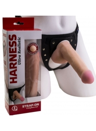 Страпон Harness из двух предметов: трусики с плугом и насадка-фаллос - 17 см. - LOVETOY (А-Полимер) - купить с доставкой в Улан-Удэ