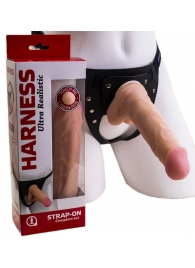 Страпон Harness из двух предметов: регулируемые трусики и насадка-фаллос - 17,5 см. - LOVETOY (А-Полимер) - купить с доставкой в Улан-Удэ