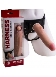 Реалистичный страпон Harness из трусиков и насадки-фаллоса - 18,5 см. - LOVETOY (А-Полимер) - купить с доставкой в Улан-Удэ