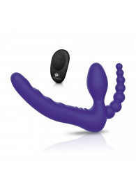Фиолетовый безремневой страпон с пультом ДУ 7’’ Remote Control Strapless - 24 см. - Pegasus - купить с доставкой в Улан-Удэ