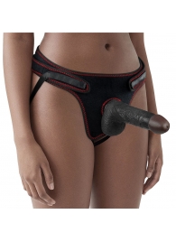 Женский темнокожий страпон Easy Strapon Set 7 Inch - 18 см. - Lovetoy - купить с доставкой в Улан-Удэ