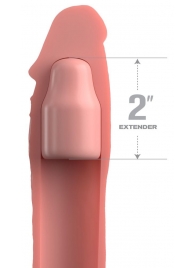 Телесная насадка-удлинитель 2 Inch Silicone X-tension with Strap - 20,3 см. - Pipedream - в Улан-Удэ купить с доставкой