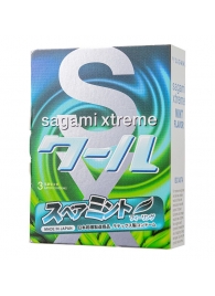 Презервативы Sagami Xtreme Mint с ароматом мяты - 3 шт. - Sagami - купить с доставкой в Улан-Удэ