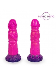 Розовый рельефный фантазийный фаллоимитатор - 20 см. - Bior toys - купить с доставкой в Улан-Удэ