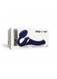 Синий безремневой страпон Multi Orgasm Size S с клиторальной стимуляцией - Strap-on-me - купить с доставкой в Улан-Удэ