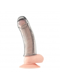 Текстурированная насадка на пенис Clear Textured Penis Enhancing Sleeve Extension - 16,5 см. - BlueLine - в Улан-Удэ купить с доставкой