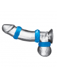 Комплект из трех голубых колец для эрекции 3-Pack Nuts   Bolts Stretch Cock Ring Set - BlueLine - в Улан-Удэ купить с доставкой