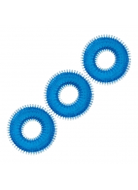 Комплект из трех голубых колец для эрекции 3-Pack Ultra-Stim Stretch Cock Rings - BlueLine - в Улан-Удэ купить с доставкой