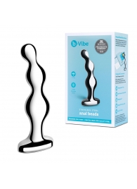 Стальной анальный фаллоимитатор для простаты Stainless Steel Anal Beads - 13 см. - b-Vibe - в Улан-Удэ купить с доставкой
