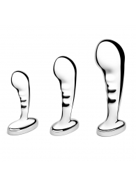 Набор из 3 стальных стимуляторов простаты Stainless Steel P-spot Training Set - b-Vibe - в Улан-Удэ купить с доставкой