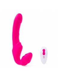 Розовый безремневой страпон на радиоуправлении Strapless Together - 22 см. - Together Toy - купить с доставкой в Улан-Удэ