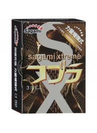 Суженные к основанию презервативы Sagami Xtreme COBRA - 3 шт. - Sagami - купить с доставкой в Улан-Удэ