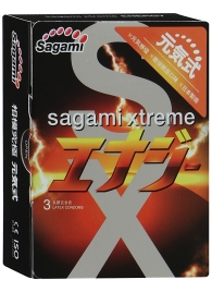 Презервативы Sagami Xtreme ENERGY с ароматом энергетика - 3 шт. - Sagami - купить с доставкой в Улан-Удэ