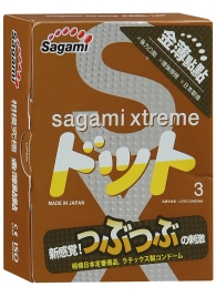 Презервативы Sagami Xtreme FEEL UP с точечной текстурой и линиями прилегания - 3 шт. - Sagami - купить с доставкой в Улан-Удэ