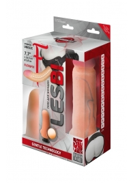 Телесный страпон Harness LESBI с вагинальной пробкой - 16,5 см. - LOVETOY (А-Полимер) - купить с доставкой в Улан-Удэ