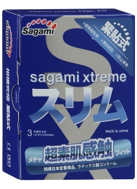 Розовые презервативы Sagami Xtreme FEEL FIT 3D - 3 шт. - Sagami - купить с доставкой в Улан-Удэ