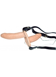 Телесный женский страпон с вагинальной пробкой Strap-On Duo - 15 см. - Orion - купить с доставкой в Улан-Удэ