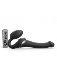 Черный безремневой страпон Multi Orgasm Size S с клиторальной стимуляцией - Strap-on-me - купить с доставкой в Улан-Удэ